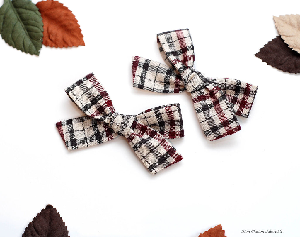 Set of 2 Fall Plaid Hair Bows