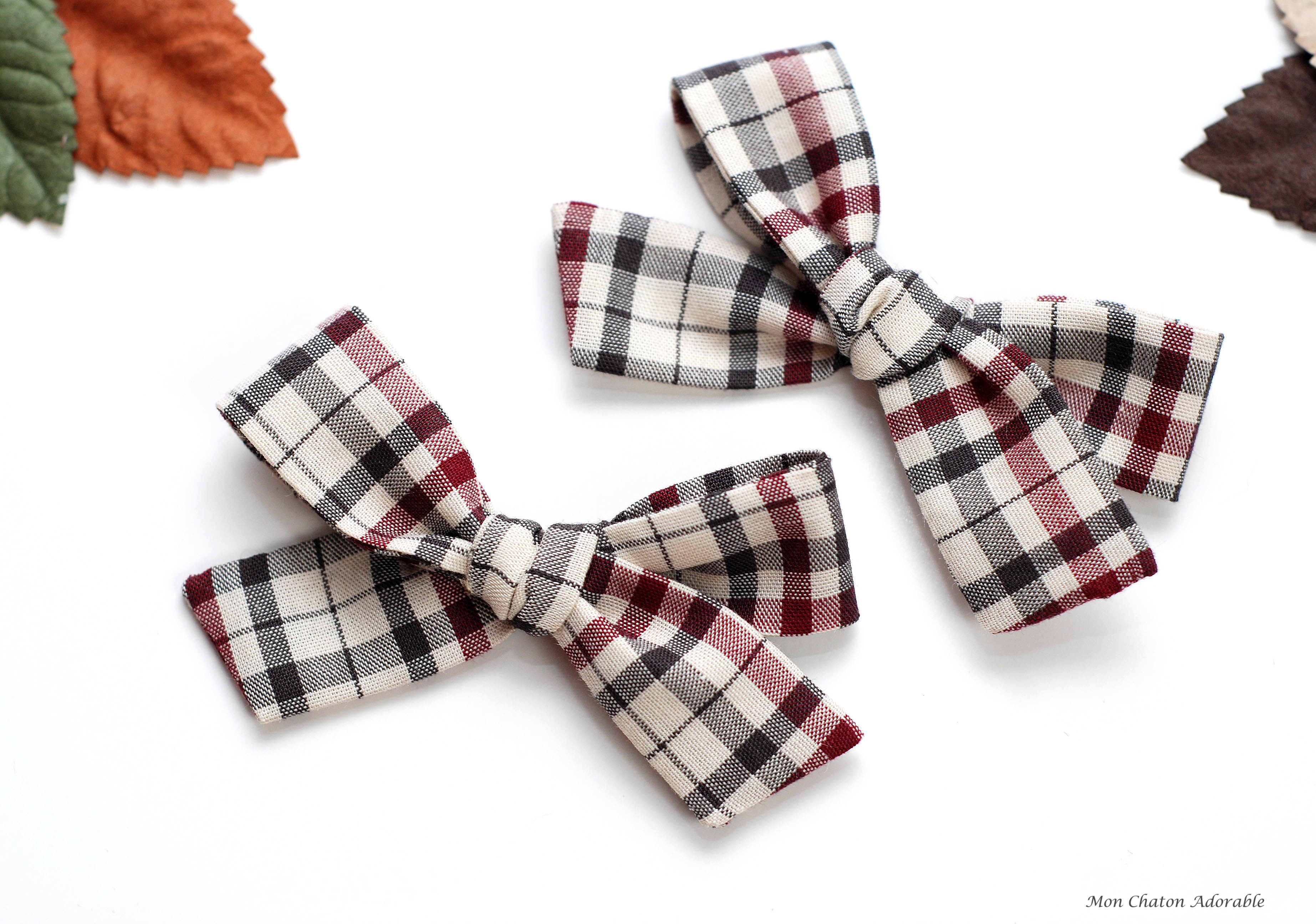 Set of 2 Fall Plaid Hair Bows