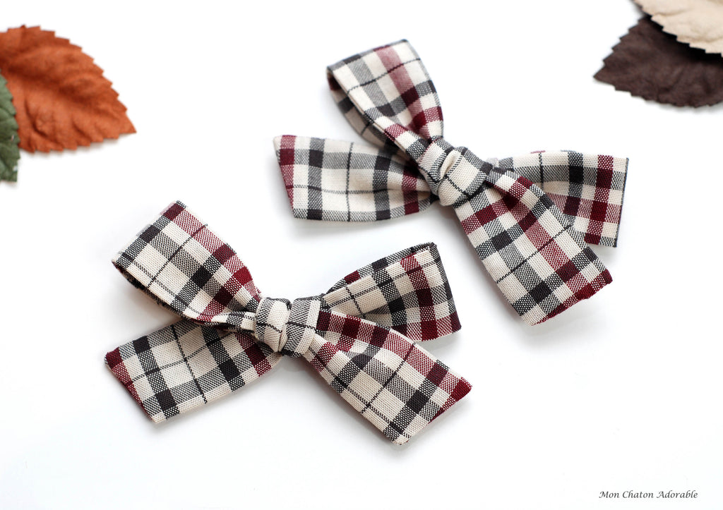 Set of 2 Fall Plaid Hair Bows