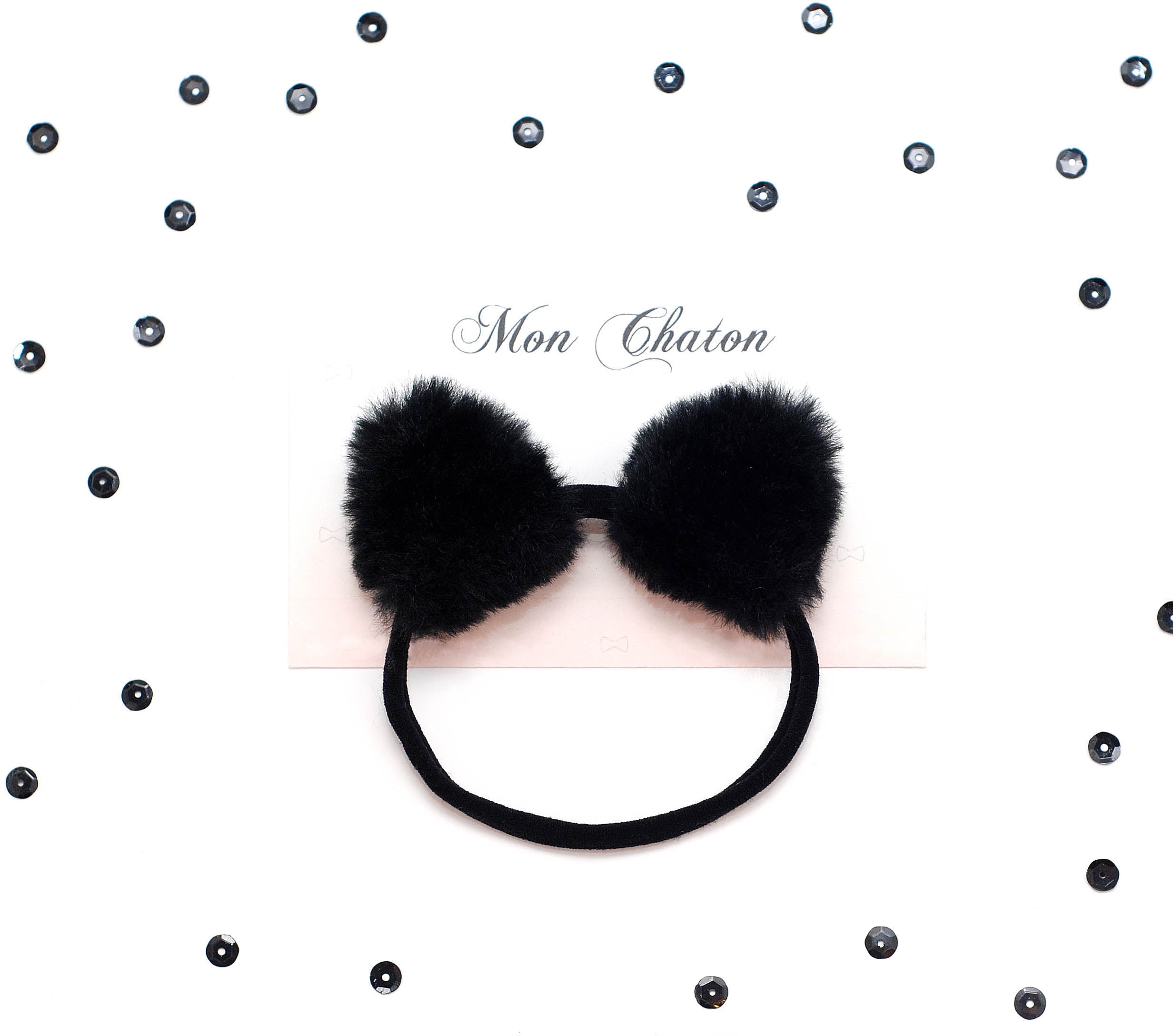 Black Fur Ears Headband