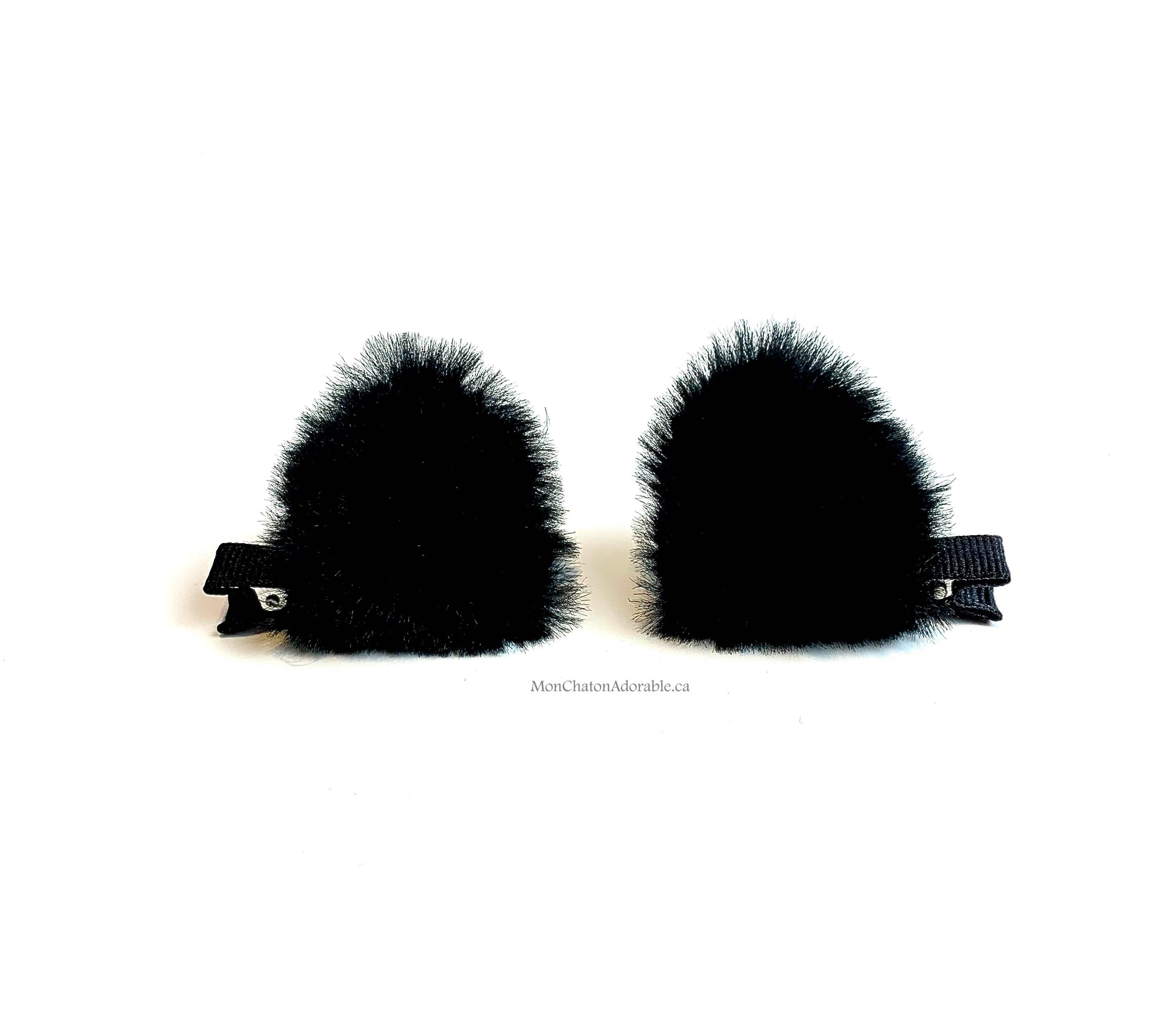 Black Fur Ears Headband
